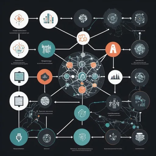 Prompt: image schema like (that I can use in the presentation) that show overall usage of various machine learning, deep learning, AI, transformers and other elements to interpolate some GIS dynamic data. I want it to has multiple elements on the one picture