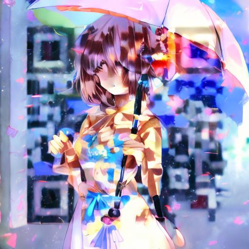 Prompt: A beatiful anime girl with umbrella