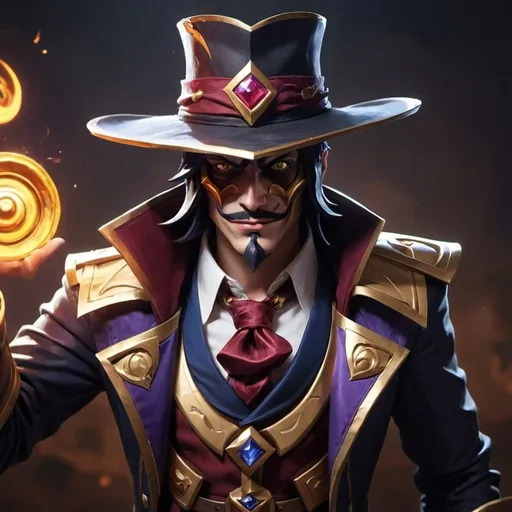 Prompt: Create a picture reminiscing twisted fate from league of Legends