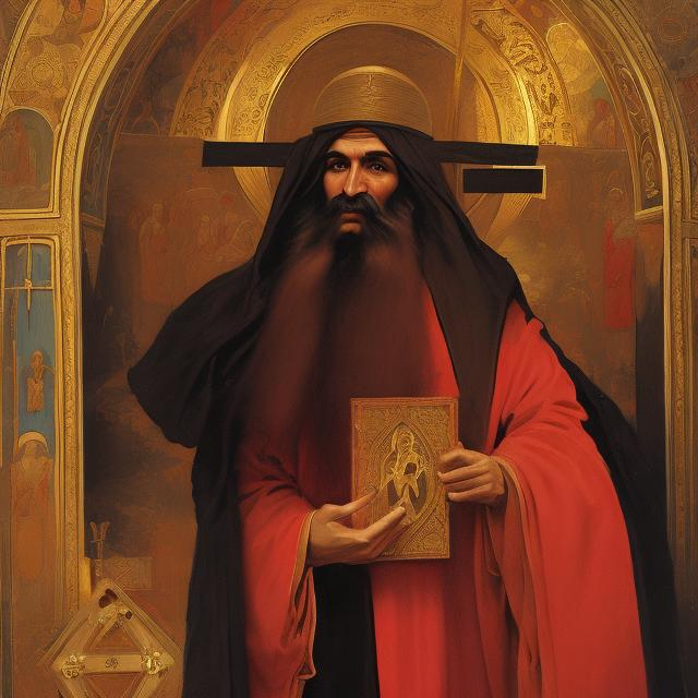 Prompt: Orientalist painting of a Greek Orthodox Priest