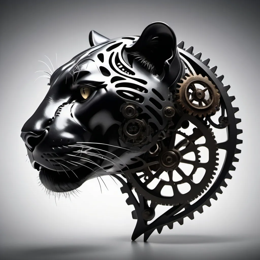 Prompt: panther profile with gear