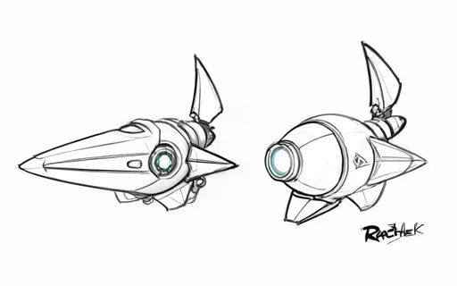 Prompt: space ship concept art, ratchet and clank style. 