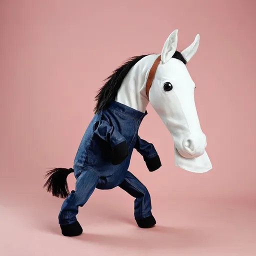 Prompt: make a horse wearing pants