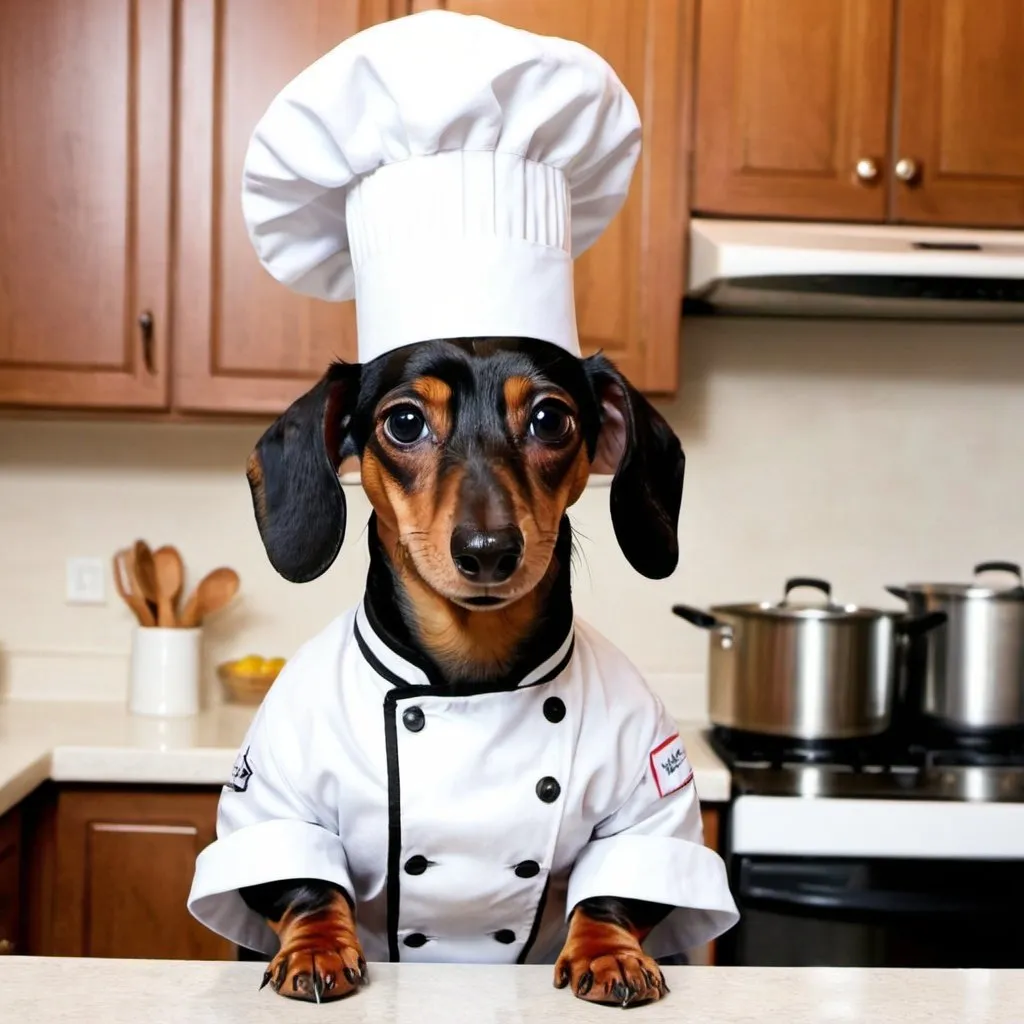 Prompt: Dachshund chef