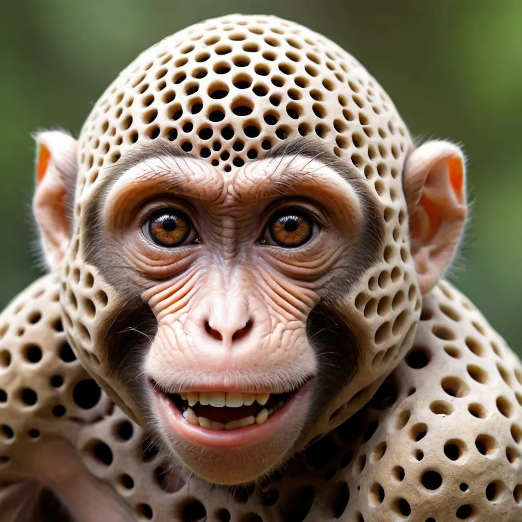 Prompt: Trypophobia monkey