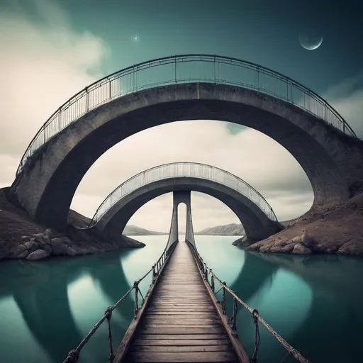 Prompt: Surreal bridges