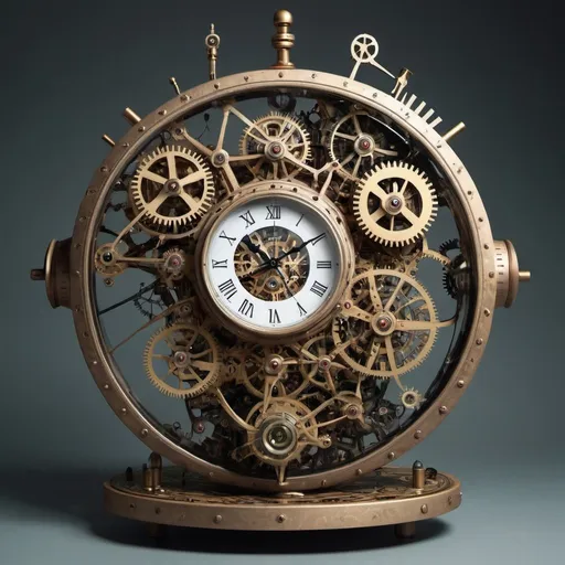 Prompt: Surreal mechanical clock