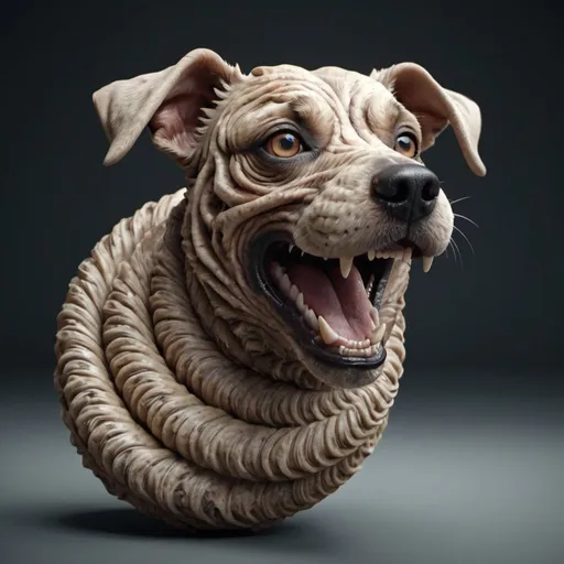 Prompt: Grotesque spiral dog. 8K. UHD. Photorealistic. Super detailed. 