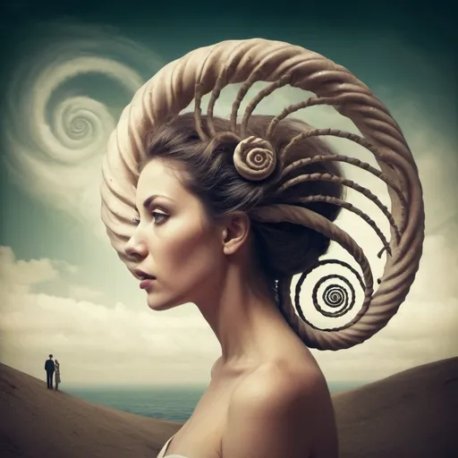 Prompt: Surreal spiral woman. Surrealism 