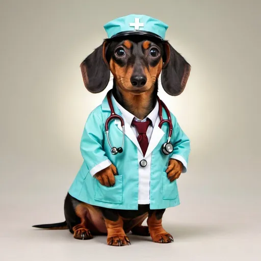 Prompt: Dachshund doctor