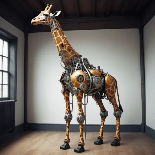Prompt: Surreal mechanical giraffe