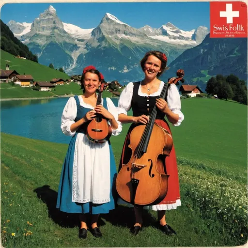 Prompt: Swiss folk music album cover 