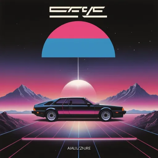 Prompt: Album cover in style of 1980s German synth rock