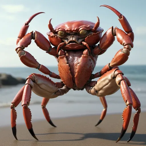 Prompt: Grotesque crab woman. UHD. HDR. 8K. Photorealistic. Full length. Full body. Super detailed. 