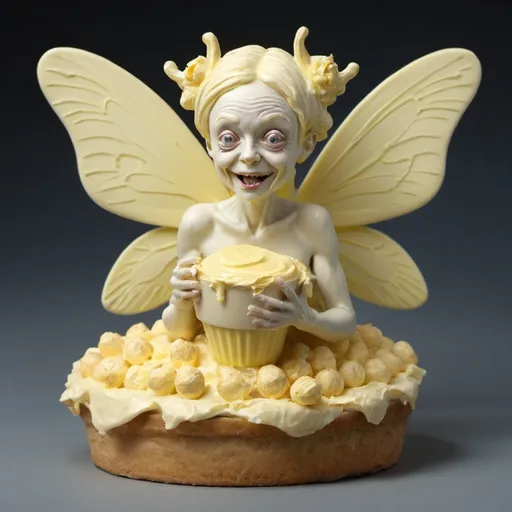 Prompt: Grotesque butter fairy