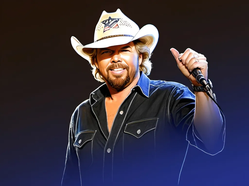 Prompt: Sketched toby keith