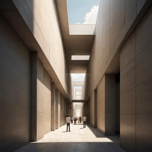 Prompt: We will build a building on a long alley. Build a structure that seems almost out of reach. The Creation of Adam concept. Build an art museum.