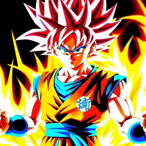 Prompt: Goku super sayan god
