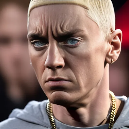 Prompt: eminem close up looking so mad