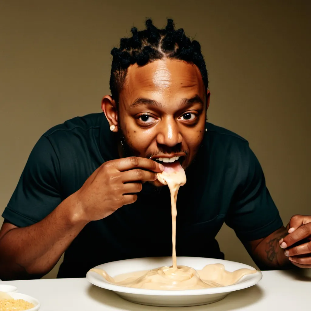 Prompt: kendrick lamar eating mayo
