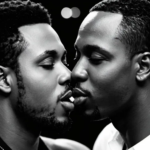Prompt: black men kissing