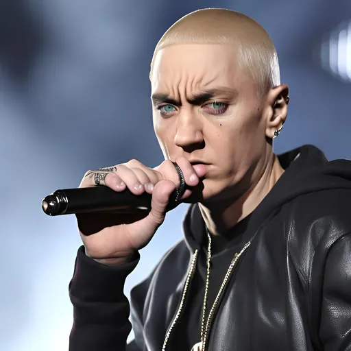 Prompt: eminem close up looking mad