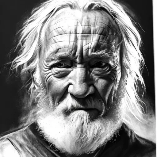 Prompt: draw Richard harris as black and white charcoal sketch 