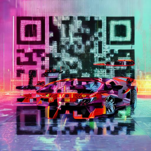 Prompt: Transform a Lamborghini Aventador into a cyberpunk masterpiece, infusing it with diabolical elements and a striking red vibes aesthetic