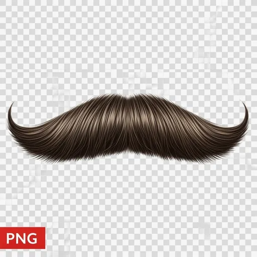 Prompt: clean groomed mustache PNG transparent background
