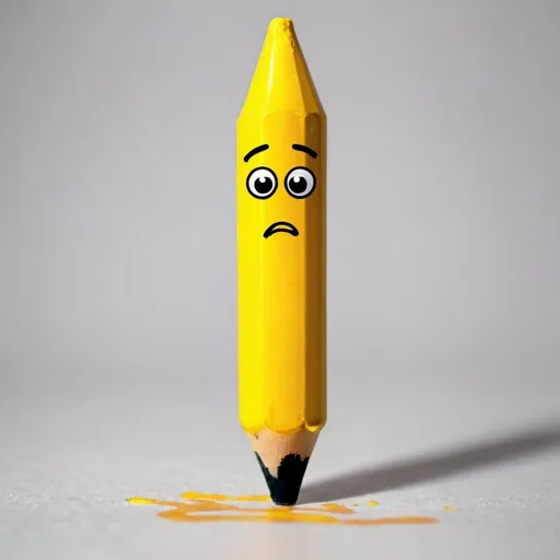 Prompt: sad yellow crayon