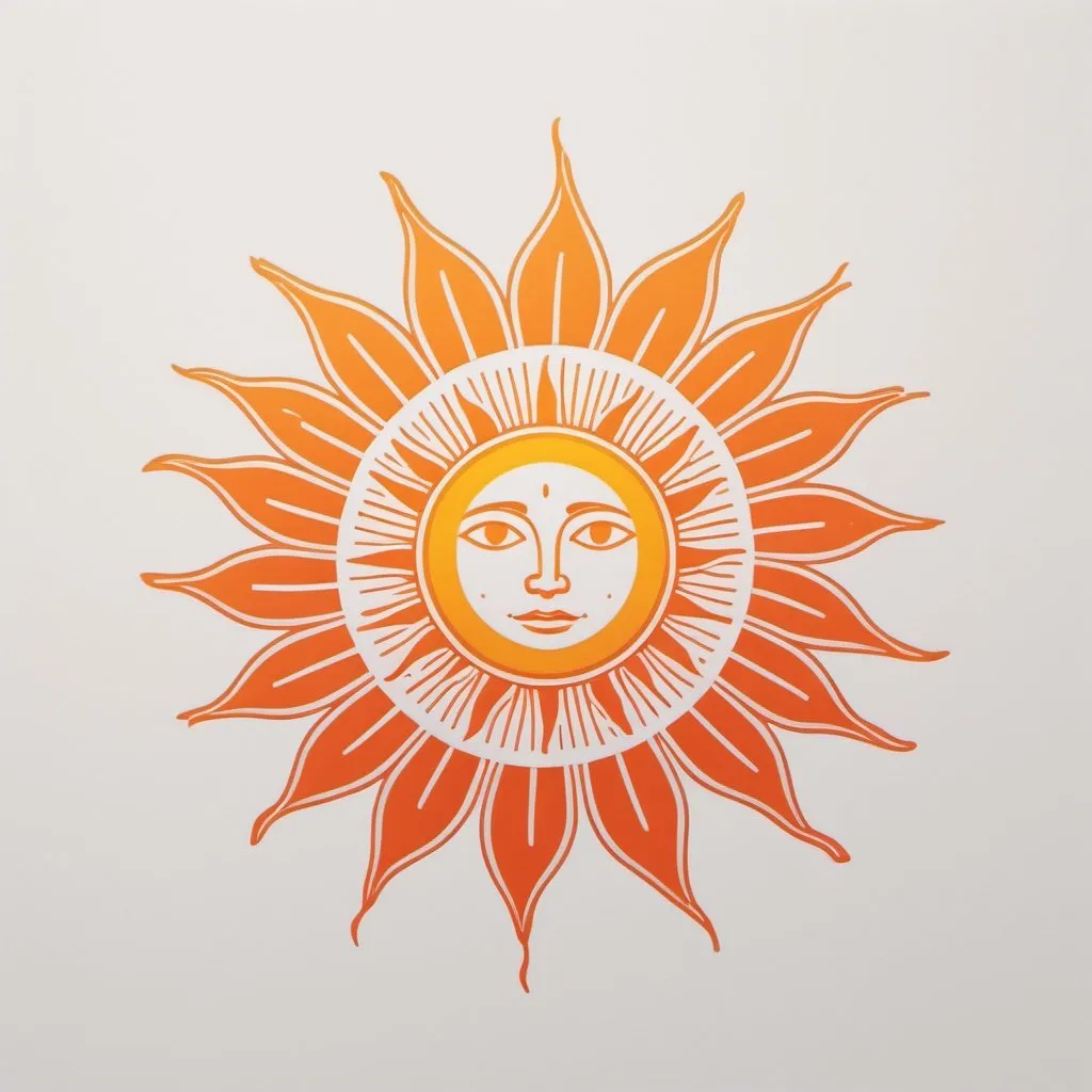 Prompt: a minimalist sunburn design, using thin radiant lines coming from the center, representing the sun in a clean and modern way