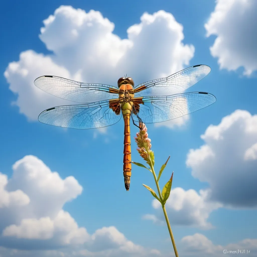 Prompt: Dragon fly in sky 