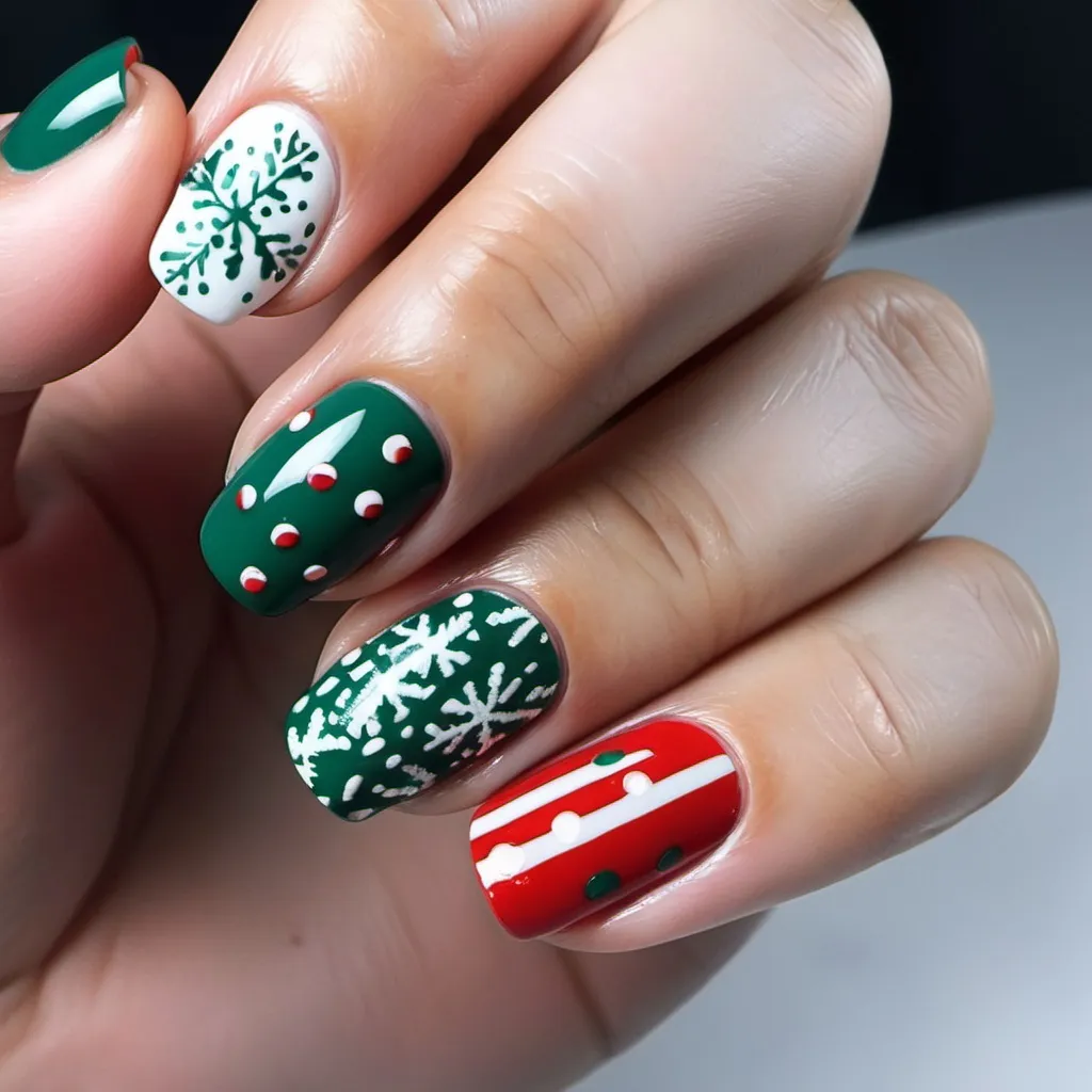 Prompt: unique holiday nails
