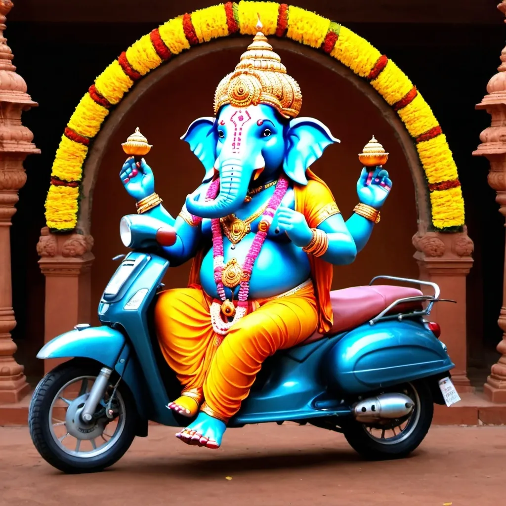 Prompt: Vinayagar sathurthi festival so need creative for Bajaj Chetak crative