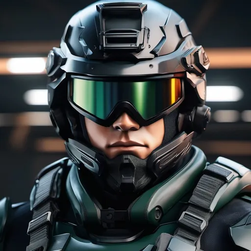 Prompt: A modern military male general in black military armor, with a pistol, Helmet and Black balaclava, The name on the left shoulder is Izuku midoriya, Highly Detailed, Hyperrealistic, sharp focus, Professional, UHD, HDR, 8K, Render, electronic, dramatic, vivid, pressure, stress, nervous vibe, loud, tension, traumatic, dark, cataclysmic, violent, fighting, Epic, 


