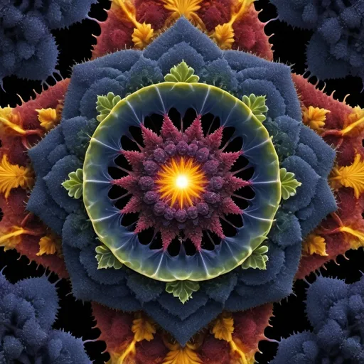 Prompt: Mercury background 
Chiaroscuro askew
Ferrofluid 
kaleidoscope crystals
Ultraviolet lightning explosions
Romanesco 
Vines
Tendrils
Squash
Prussian blue landscapes
Leafy greens
Electricity storm
Dark blood streams
Milk melons
Triangle ochre 
Ruby sunshine
Shrubbery and tendrils
Morning dew drops
Translucent sedum
Sacred geometry 
Mandlebrot sets
Ivy
Electrochemical explosions