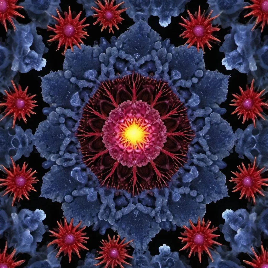 Prompt: Mercury background 
Chiaroscuro askew
Ferrofluid radish
kaleidoscope crystals
Ultraviolet lightning explosions
Romanesco 
Vines
Tendrils
Squash
Prussian blue landscapes
Leafy greens
Electricity storm
Dark blood streams
Milk melons
Triangle ochre 
Ruby sunshine
Shrubbery and tendrils
Morning dew drops
Translucent sedum
Sacred geometry 
Mandlebrot sets
Ivy
Electrochemical explosions