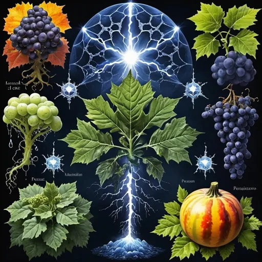 Prompt: Phi
Chiaroscuro 
Mercury
Minerals
Ice crystals
lightning
Liquid rainbow
Frost
Romanesco 
Tentacles
Vines
Tendrils
Pearlescent Grapes
Plasma
Prussian blue
Ochre
Electrical Storm
High gloss blood spatter
Translucent melons, squash or berries
Shrubbery
Morning dew drops
Sacred geometry 
Mandlebrot sets
Ivy
Electrochemical violent reactions