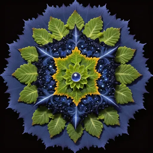 Prompt: Mercury background 
Chiaroscuro askew
Ferrofluid 
kaleidoscope crystals
Ultraviolet lightning explosions
Romanesco 
Vines
Tendrils
Squash
Prussian blue landscapes
Leafy greens
Electricity storm
Dark blood streams
Milk melons
Triangle ochre 
Ruby sunshine
Shrubbery and tendrils
Morning dew drops
Translucent sedum
Sacred geometry 
Mandlebrot sets
Ivy
Electrochemical explosions