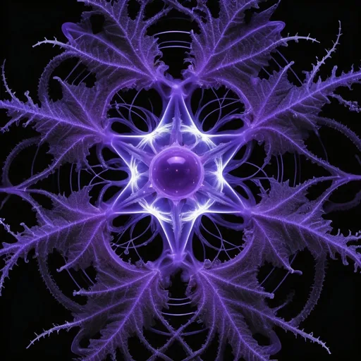 Prompt: Electrochemical dew 
Black light Ultraviolet 
High voltage Tesla coil lightning storm 
Ferrofluid
Fluorescent Mandelbrot
Deep space nebula 
Botanical tendril’s 
Chiaroscuro frost
Sacred geometry 
Translucent Grapevines