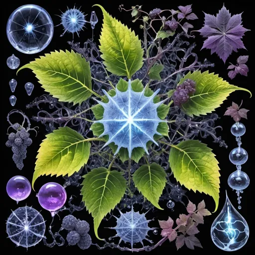 Prompt: Phi
Chiaroscuro 
Mercury
Minerals
Ice crystals
lightning
Liquid rainbow
Frost
Romanesco 
Black light fluorescent Tentacles
Vines Tendrils
Pearlescent Grapes
Prussian
Ochre
Electrical Storm
High gloss
Translucent plant cells
Morning dew drops
Sacred geometry 
Mandlebrot sets
Ivy
Electrochemical violent reactions