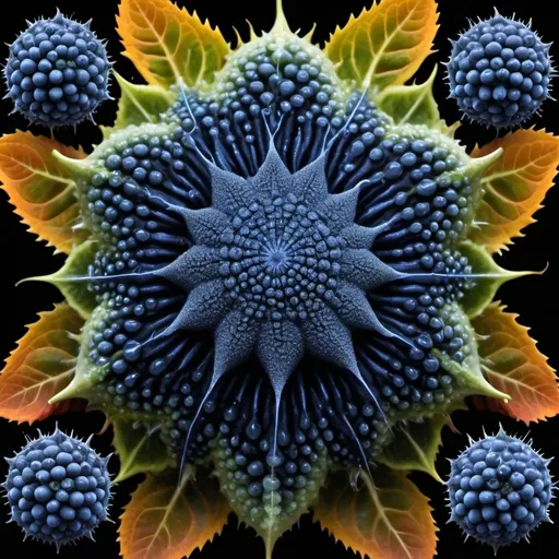 Prompt: Mercury droplets
Organ glands
Chiaroscuro 
Ferrofluid
Organic biology
kaleidoscope 
crystals
lightning
Romanesco 
Vines
Tendrils
Squash
Prussian blue
Leafy greens
Electrical Storm
High gloss blood spatter
Translucent melons or berries
Deep ochre 
Shrubbery
Morning dew drops
Sacred geometry 
Mandlebrot sets
Ivy
Electrochemical violent reactions