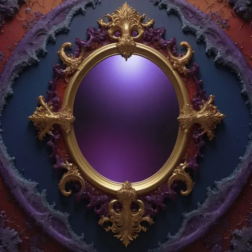 Prompt: High gloss, mirror finish, dark royal purple and Prussian blue foreground, warm blood red and ochre background, chiaroscuro, fractal, romanesco, Phi ratio,  
Golden mean, lichen, moss, glistening pure white dew drops, glowing vapor, 3:1 ghosts