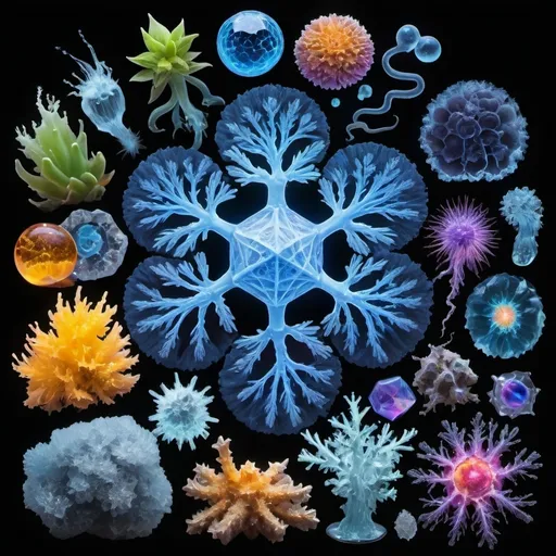 Prompt: Phi, Chiaroscuro, x-rays, Mercury pool background, Minerals glowing, Ice crystals, cilia, high voltage lightning, Taxidermy, Organ, Frost, Iridescent streams, Romanesco, Black light, fluorescent electric rainbow, Tentacles, Prussian blue, Ochre, Electrical Storm, High gloss, Translucent plant cells, Sunshine dew drops, Sacred geometry, violent chemical reactions