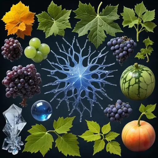 Prompt: Phi
Chiaroscuro 
Mercury
Minerals
Ice crystals
lightning
Liquid rainbow
Frost
Romanesco 
Tentacles
Vines
Tendrils
Pearlescent Grapes
Plasma
Prussian blue
Ochre
Electrical Storm
High gloss blood spatter
Translucent melons, squash or berries
Shrubbery
Morning dew drops
Sacred geometry 
Mandlebrot sets
Ivy
Electrochemical violent reactions