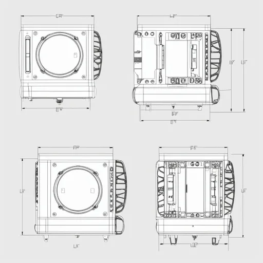 Prompt: A detailed CAD drawing for EVE LF100 16S 48V configuration