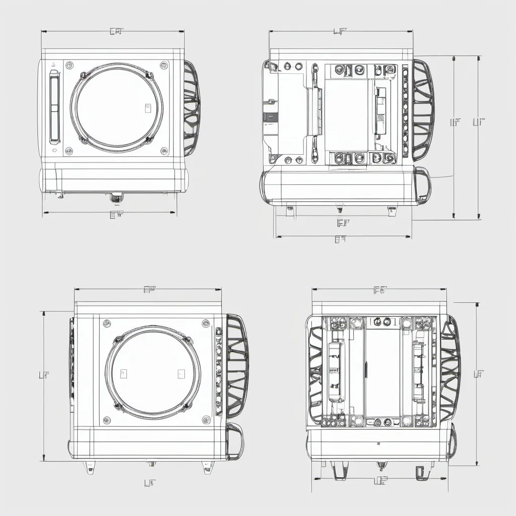 Prompt: A detailed CAD drawing for EVE LF100 16S 48V configuration