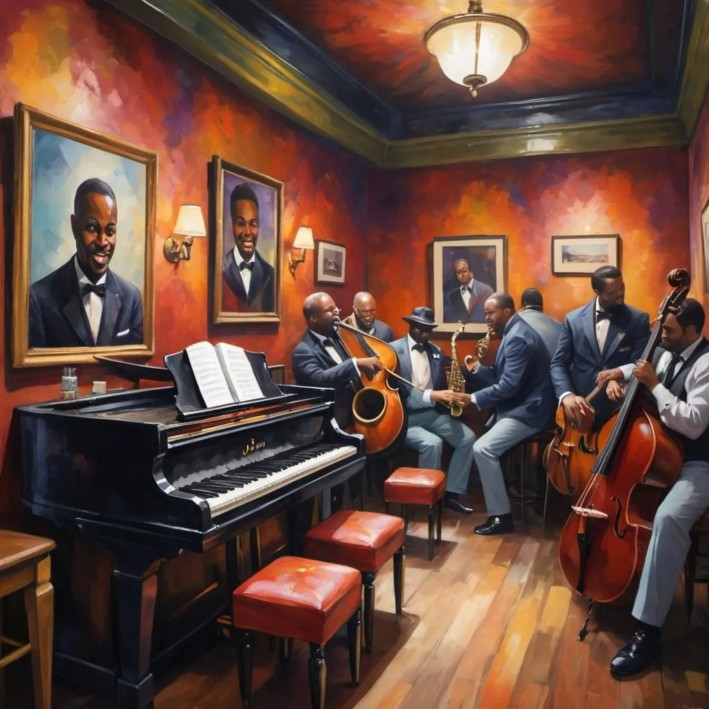 Prompt: crea un jazz club affollato a new orleans nello stile impressionista