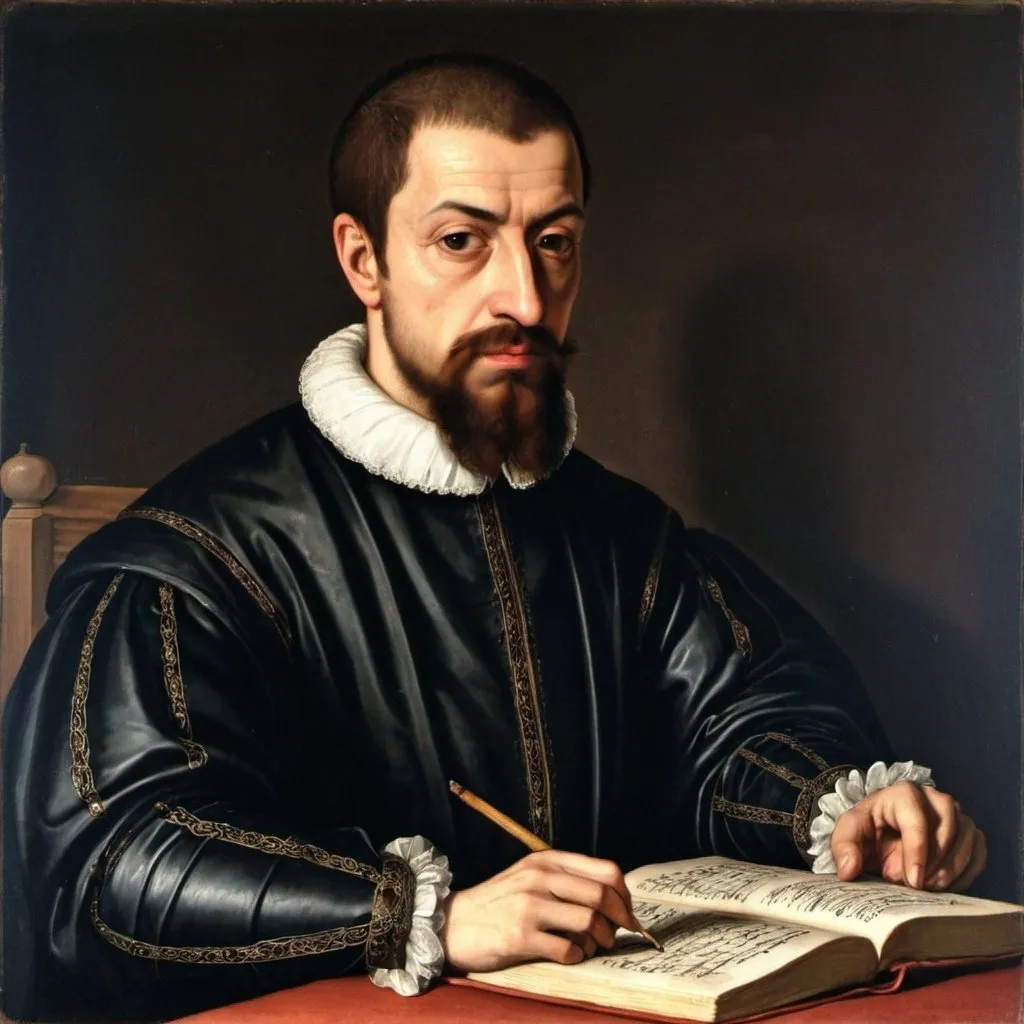 Prompt: Carlo Gesualdo da Venosa (between 8 March 1566 and 30 March 1566 – 8 September 1613) was an Italian nobleman and composer. Though both the Prince of Venosa and Count of Conza, he is better known for writing madrigals and pieces of sacred music that use a chromatic language not heard again until the late 19th century. He is also known for killing his first wife and her aristocratic lover upon finding them in flagrante delicto.