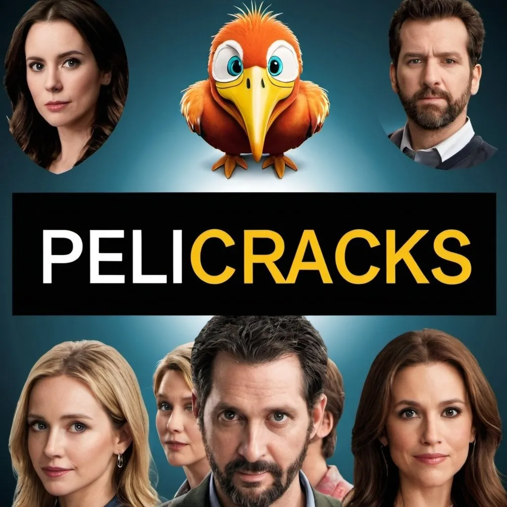 Prompt: make a promotional image of a page called "Pelicracks". The image contains movie characters and TV shows characters. The name "Pelicracks" is in the middle of the image, surrounded by the other movie stuff. "Pelicracks" is correctly spelled.